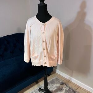 J. Jill Soft Pink Button-Up Cardigan